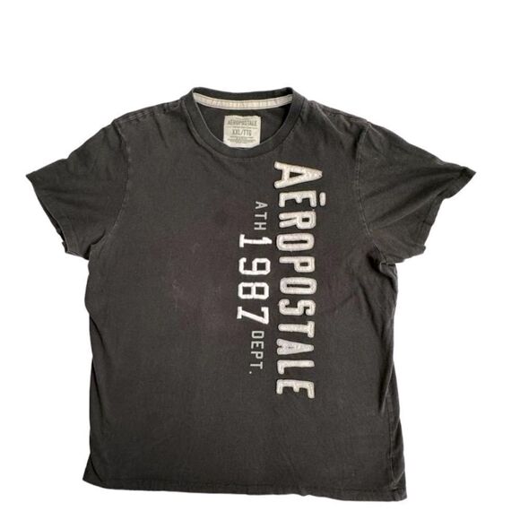 Aeropostle Y2K  1987 Black T-Shirt Logo SZ XXL - Picture 1 of 6